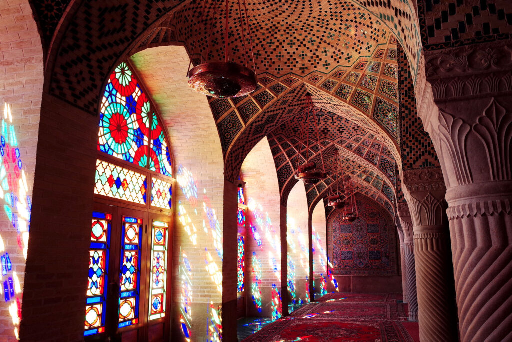 shiraz pink mosque stained glass