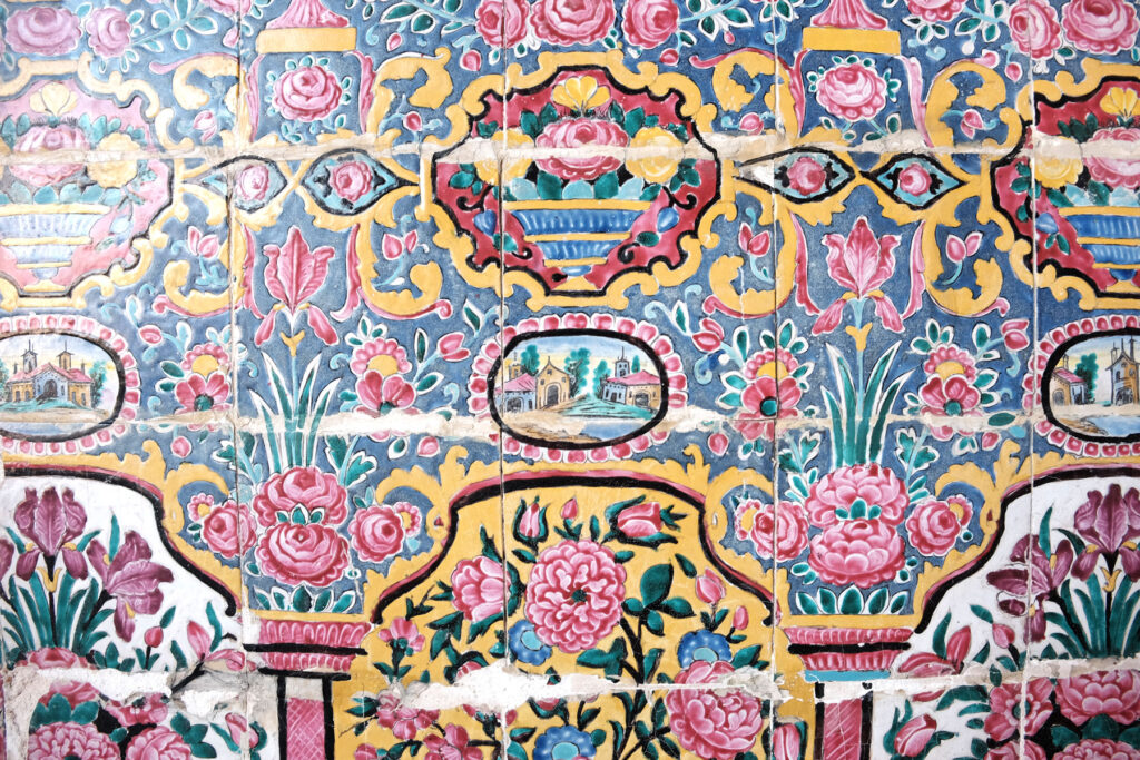 shiraz pink mosque painted tiles