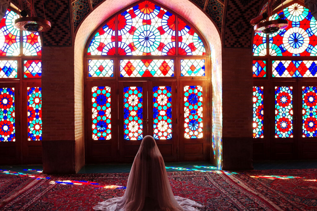 shiraz pink mosque winter prayer hall