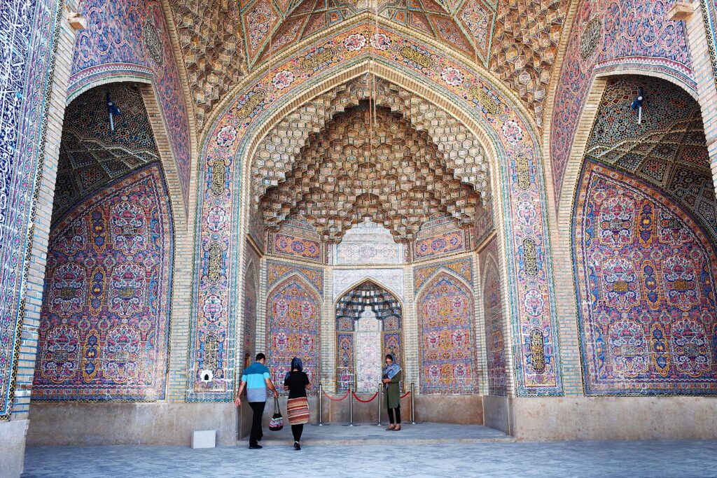 shiraz pink mosque tile work