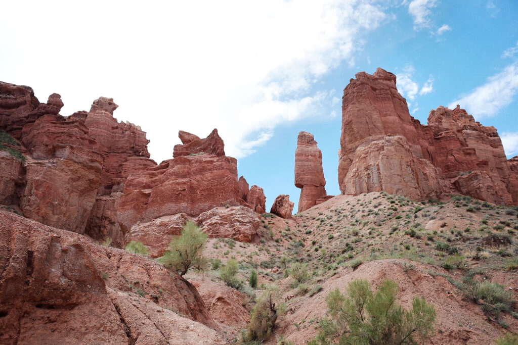 charyn canyon red sandstone rock